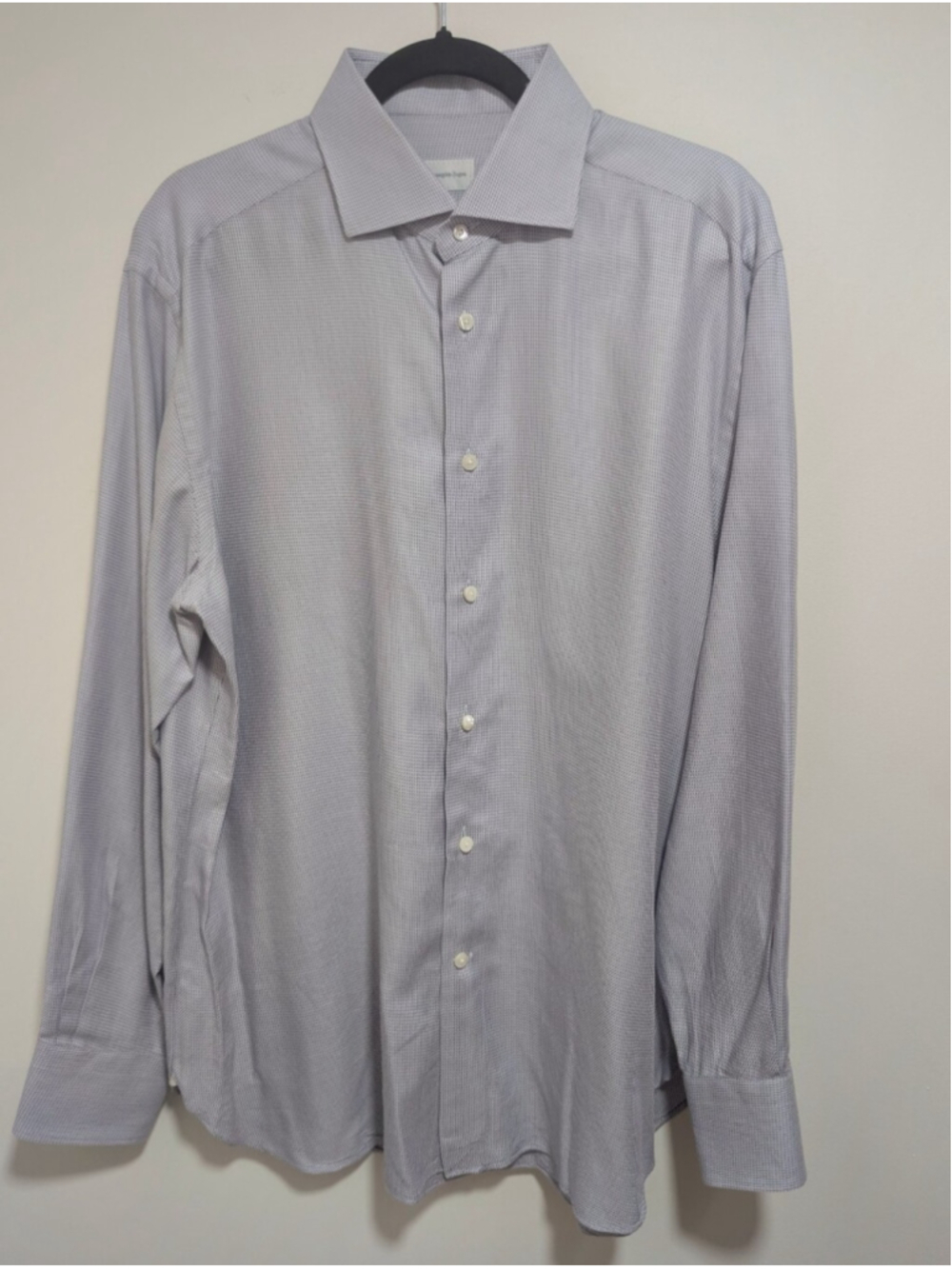 Ermenegildo Zegna | Regular Fit Microcheck Dress Shirt In Lavender Grey